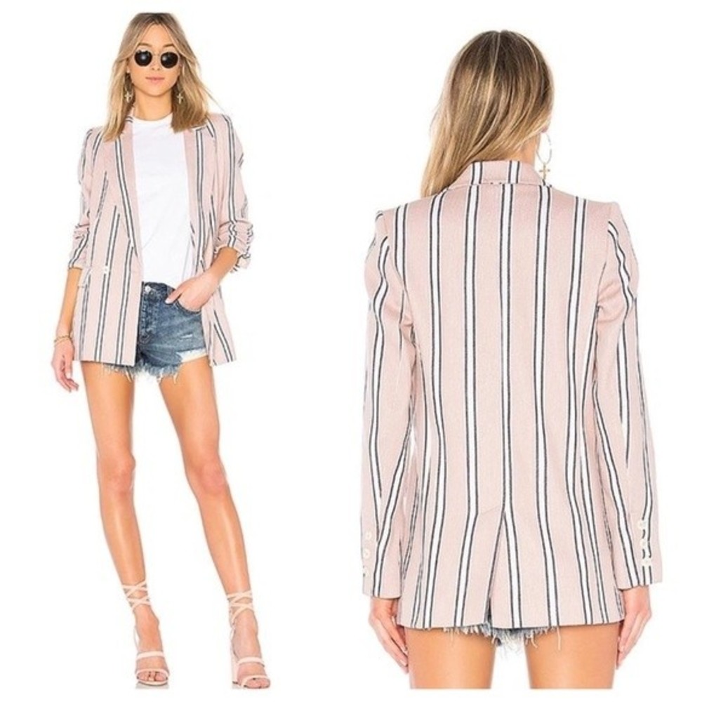 Free People Pink Striped Blazer